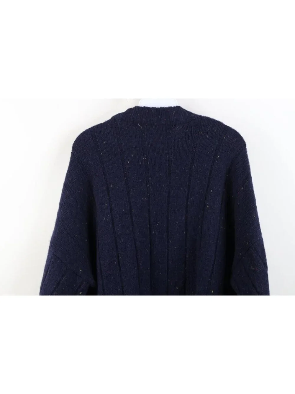 Vintage 90s Streetwear Mens Large Rainbow Fleck Wool Blend Cable Knit Sweater